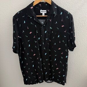 Abound Black Shirt with Colorful Cocktail Pattern